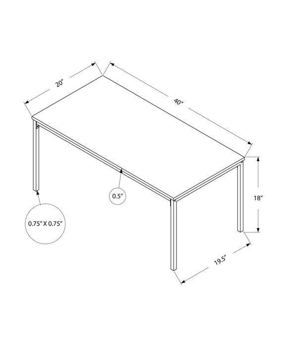 Ariella 40\" Modern Coffee Table - White Top with Grey Metal Base