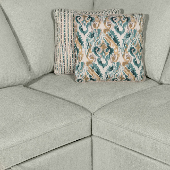 Haven 4-Piece Chenille Right-Facing Sleeper Sectional - Seafoam 