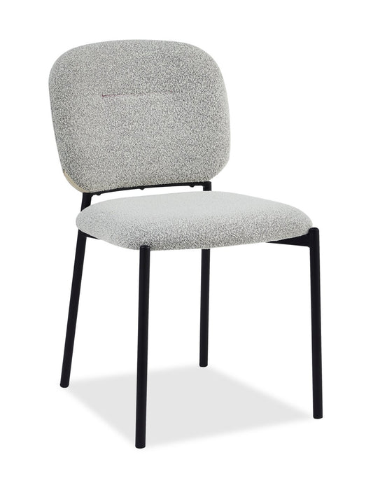 Luka 5pc Dining Set with Table & 4 Chairs, Sintered Stone Top, Metal, 43.5\"W Round - White/Beige