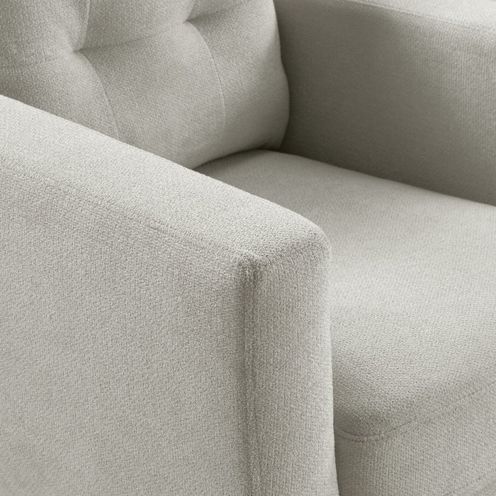 Cosmo 34\" Fabric Chair with Tufted Back Cushion - Grey