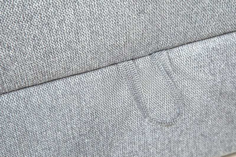 Scott Living Evolve Modular 39.5\" Linen-Look Fabric Storage Ottoman with Feather Down Cushion - Grey 