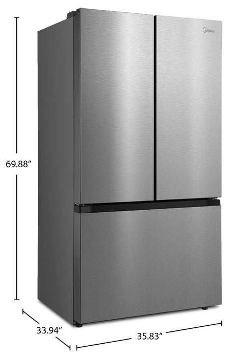 Midea 36\" 26.5 Cu. Ft. French Door Refrigerator – Stainless Steel - MRF27I6BST