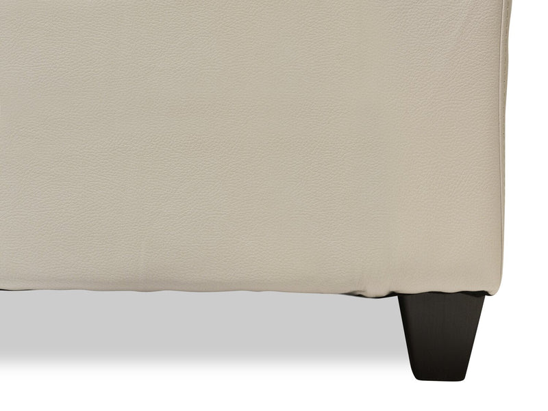 Made in Canada Addison 37\" Leather-Look Ottoman - Beige 