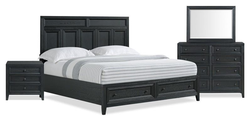 Casa 6-Piece King Bedroom Set - Black