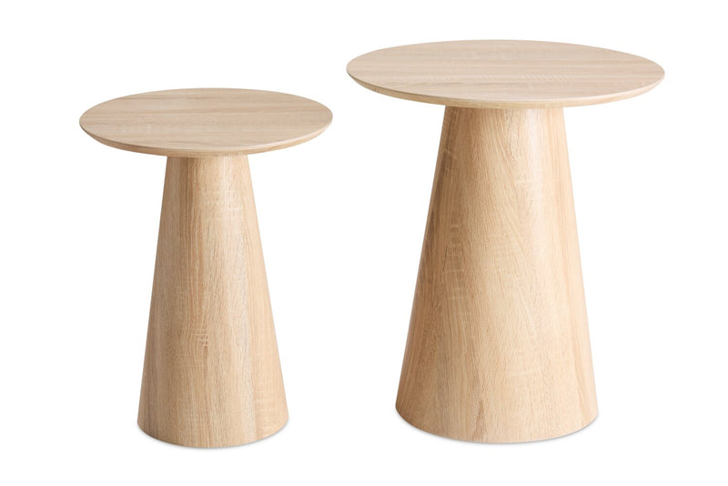 Sloane 19.5\" 2-Piece Round Accent Table – Weathered White 