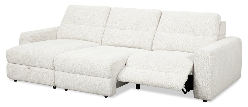 Scott Living Elevate Modular 115\" Chenille Fabric Left-Facing 3-Piece Sectional with Chaise – Beige