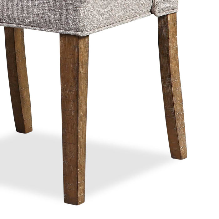 Cedar Dining Chair with Polyester Fabric, Pine Wood - Beige 