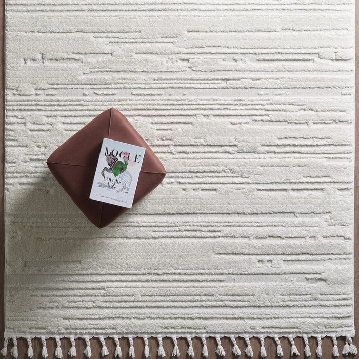 Riley Cream Abstract Area Rug - 5'7\" x 7'3\"