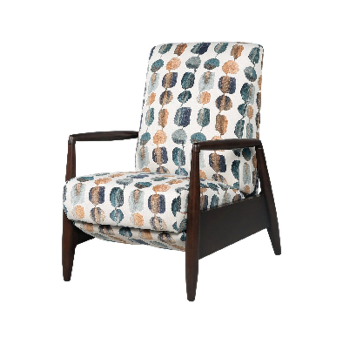 Raven 28.5\" Teal Multicolour Chenille Fabric Pushback Reclining Accent Chair