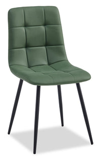 Arlo Dining Chair with Cushion Fabric Tufted Seat & Back, Metal – Green 