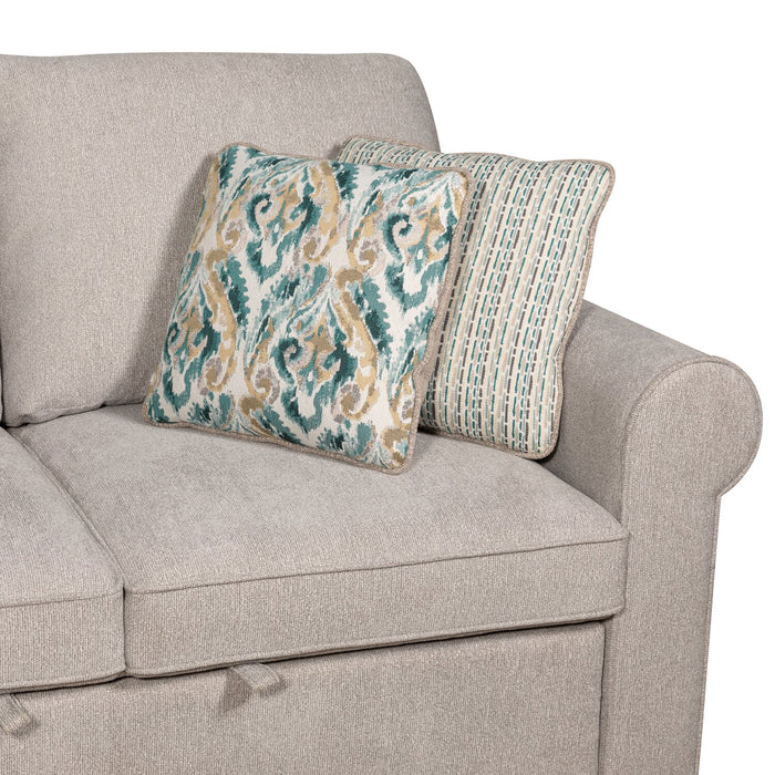 Haven 4-Piece Chenille Right-Facing Sleeper Sectional - Grey 
