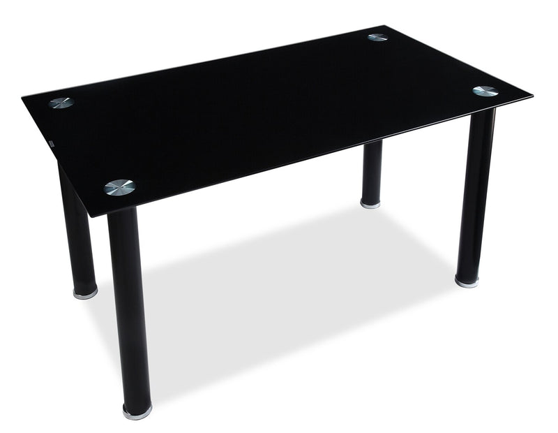 Onyx Dining Table with Glass Top, 55\"W - Black 