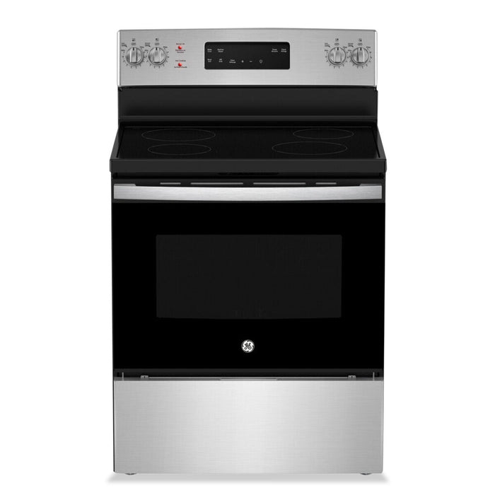 GE 5 Cu. Ft. Electric Range with Self Clean and 4 Burners - Stainless Steel - JCB630SVSS 