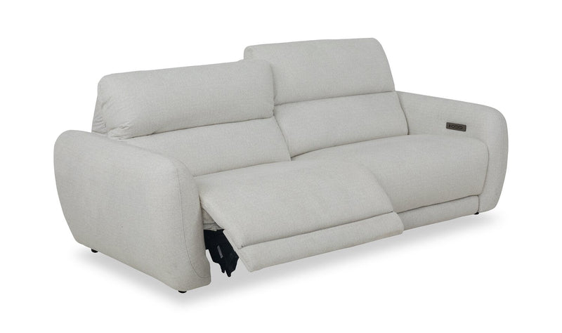 Cindy Crawford Home Kailyn 92\" Fabric Power Reclining Sofa with Power Headrests - Beige  