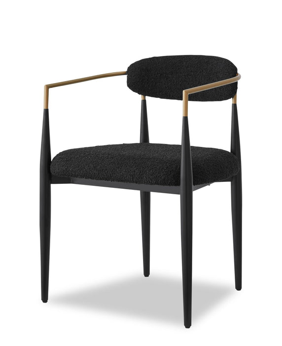 Capri Boucle Fabric Accent Dining Chair - Black