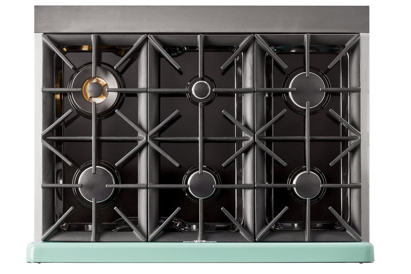 Classic Retro by Unique 36\" 5.2 Cu. Ft. 6-Burner Gas Range with Convection - Summer Mint Green - UGP-36CR LG