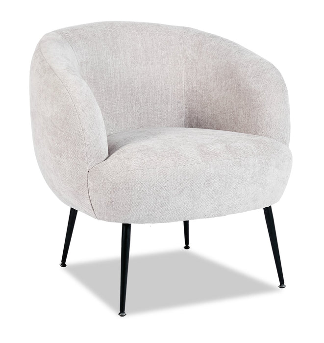 Nova 28.7\" Boucle Fabric Accent Chair – Light Grey
