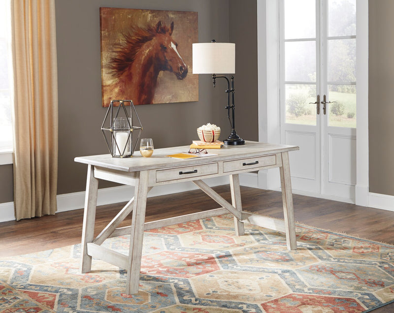 Carynhurst 60.13\" Office Desk with 2-Drawers - Whitewash