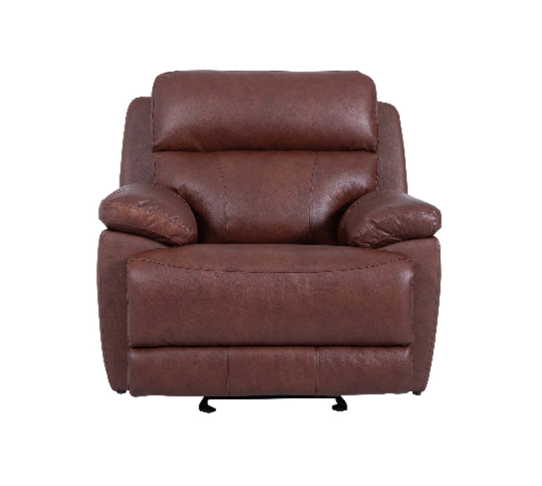 Sorrento 42\" Madrid Brick Brown Genuine Leather Power Reclining Chair with USB Port