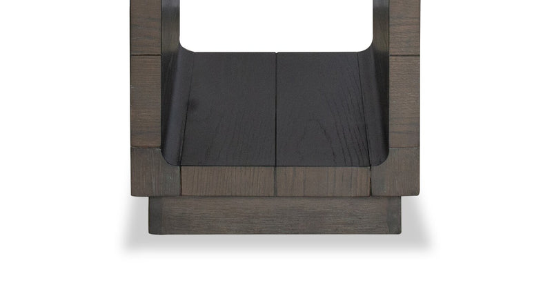 Avalon 16” Modern Solid Wood Chairside Table with Shelf - Brown