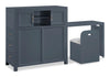 Quinn Twin Bookcase Bed with Desk - Blue