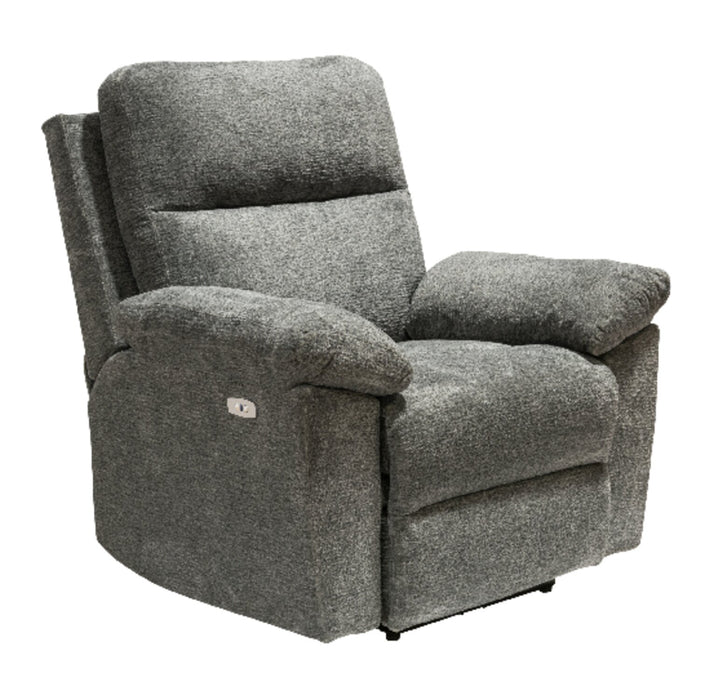 Canadian Made Oliver 40\" Addison Pewter Grey Chenille Fabric Power Reclining Chair with USB Port