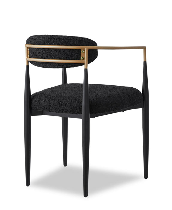 Capri Boucle Fabric Accent Dining Chair - Black