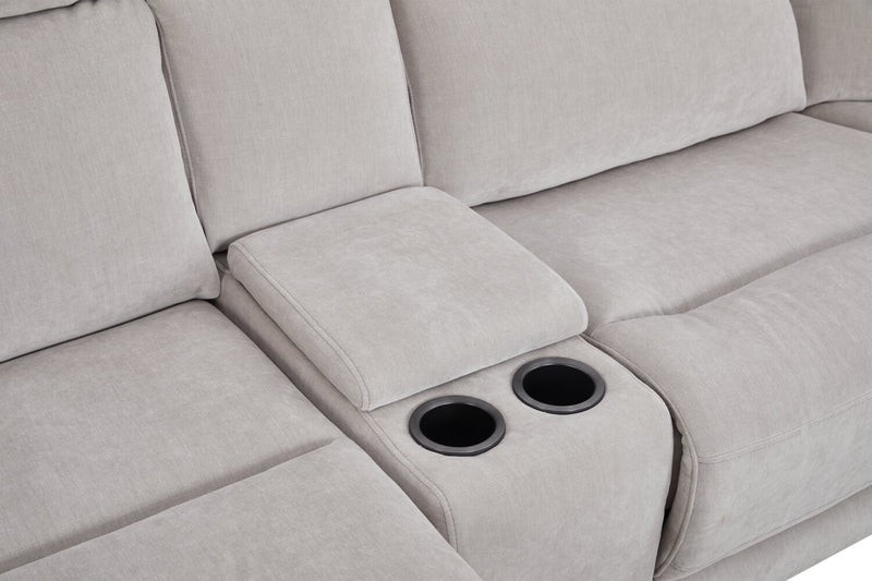 Legacy 6-Piece Left-Facing Power Reclining Sectional with 3D Immersive Sound and Shaq-o-pedic Comfort - Grey 