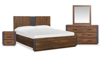Scott Living Dante 6pc Bedroom Set with Bed, Dresser, Mirror & Nightstand, Brown - Queen Size 
