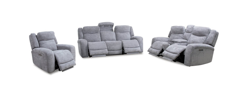 Atlantis 38\" Dove Grey Fabric Power Reclining Chair with USB Port 