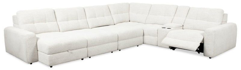 Scott Living Elevate Modular 7-Piece Left-Facing Chenille Fabric Sectional with Power Reclining - Beige