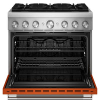 KitchenAid 5.1 Cu. Ft. Dual Fuel Range with No Preheat Air Fry – Scorched Orange - KFDS936SSC 