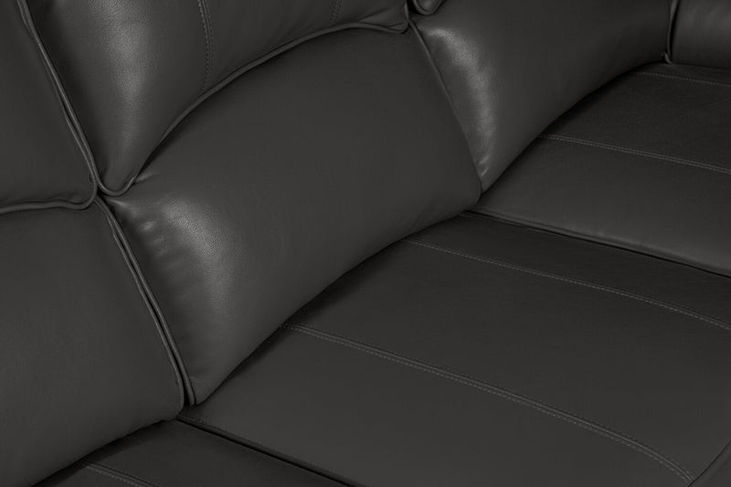 Chandler 82\" Leather-Look Fabric Power Reclining Sofa with USB Ports - Grey 