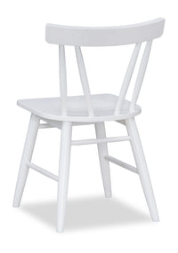 Remi Dining Chair with Curved Slat-Back - White 