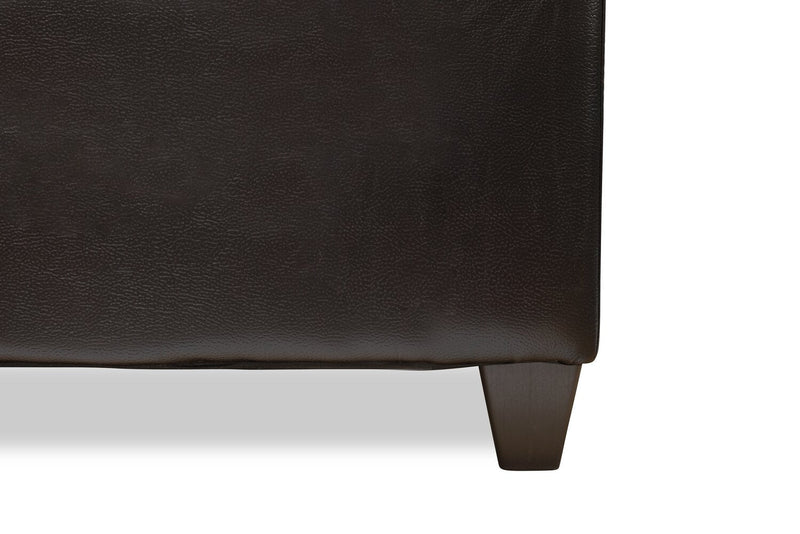 Made in Canada Addison 37\" Leather-Look Ottoman - Blackberry Black 