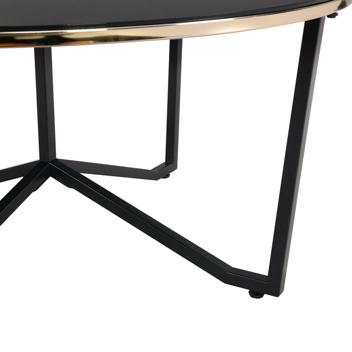 Xander Round Glass Coffee Table - Black