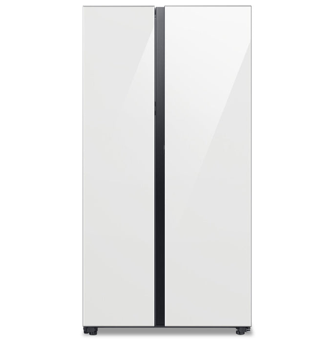 Samsung 36\" 22.6 Cu. Ft. Side-by-Side with Beverage Centre Refrigerator - White Glass - RS23CB760012… 