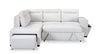 Primo Coast 3-Piece Left-Facing Ivory White Fabric Sleeper Sectional with Storage Chaise and Storage Armrest