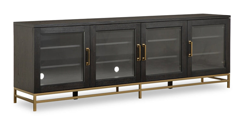 Cresset 84” Modern Solid Wood TV Stand with Storage and Cable Management for TVs up to 90\" - Coffee