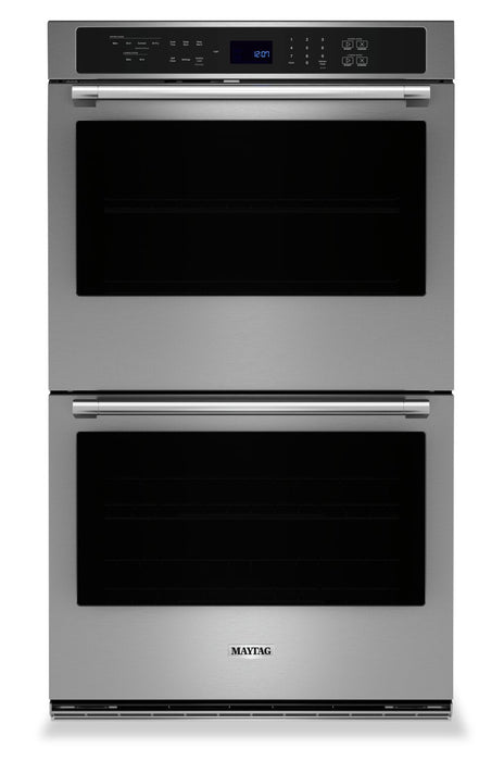Maytag 30\" 10 Cu. Ft. Electric Double Wall Oven with True Convection - Fingerprint Resistant Stainle… 