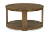 Declan 18\" Modern Round Coffee Table – Natural Wood 