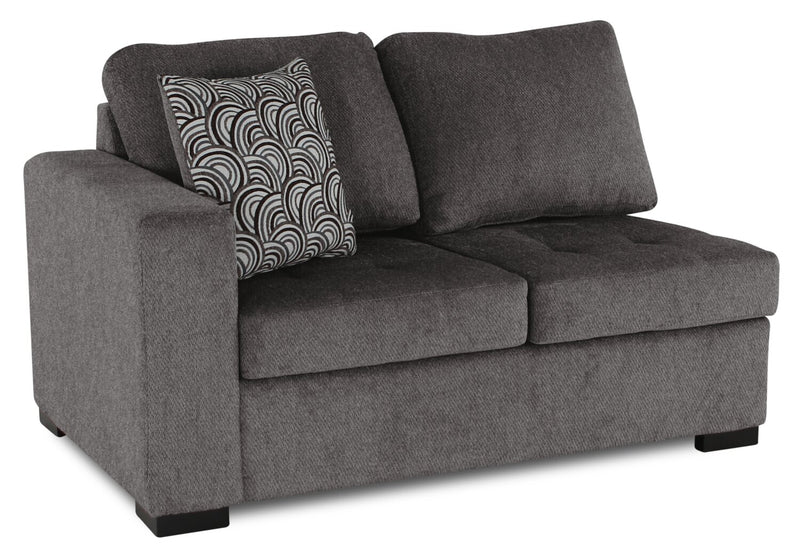 Legend 2-Piece Right-Facing Chenille Cuddler Sectional - Pewter