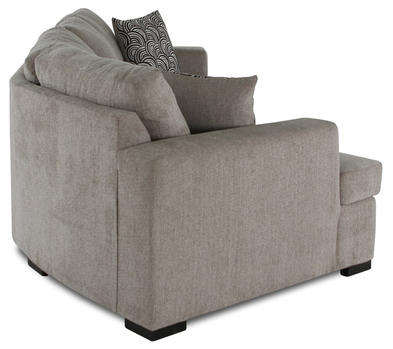 Legend 2-Piece Left-Facing Chenille Cuddler Sectional - Platinum 