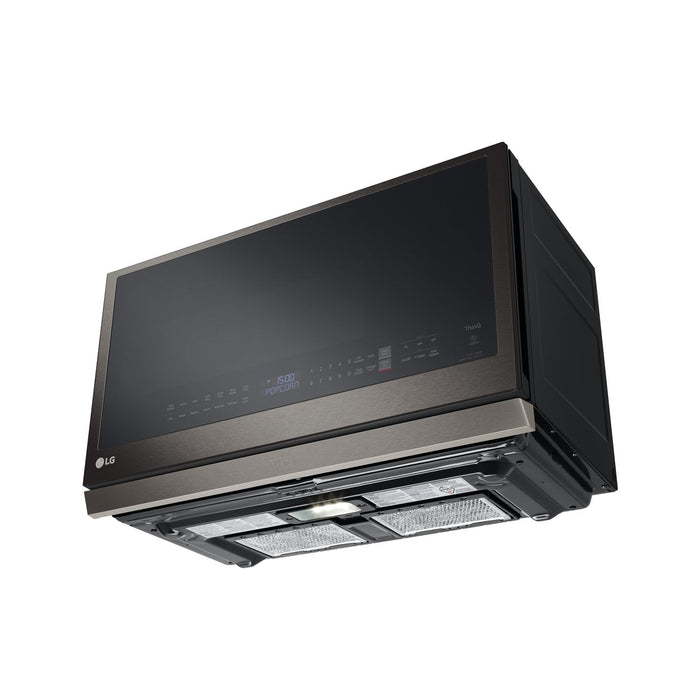 LG 2.1 Cu. Ft. Over-the-Range Microwave with ExtendaVent™ and Sensor Cooking - Smudge Proof Black St… 