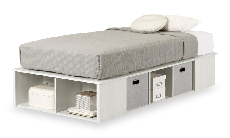 Everley Twin Platform Bed - White