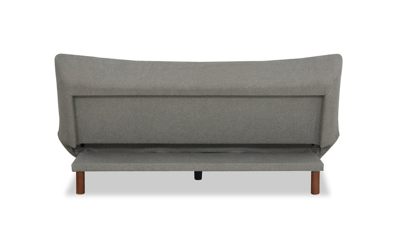Campus 76\" Fabric Klik Klak Futon with Tufting and Wood Legs - Grey