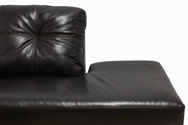 Made in Canada Addison 2-Piece Right-Facing Leather-Look Fabric Sectional with Removable Seat Cushions - Blackberry 