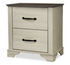 Clara Bedside 2-Drawer Nightstand, 22"W x 24"H - Bleached Oak & Brown
