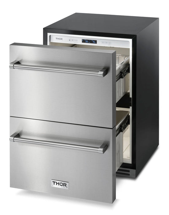Thor 24\" 5.4 Cu. Ft. 2 Drawer  Refrigerator - Stainless Steel - TRF24U 