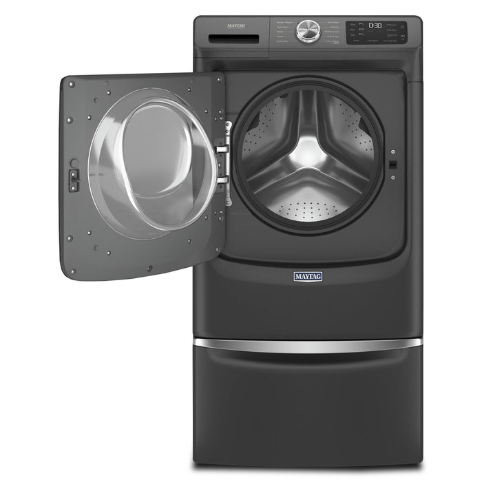 Maytag 5.2 Cu. Ft. Front-Load High-Efficiency Steam Washer - Volcano Black - Stackable - MHW5630MBK 